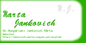 marta jankovich business card